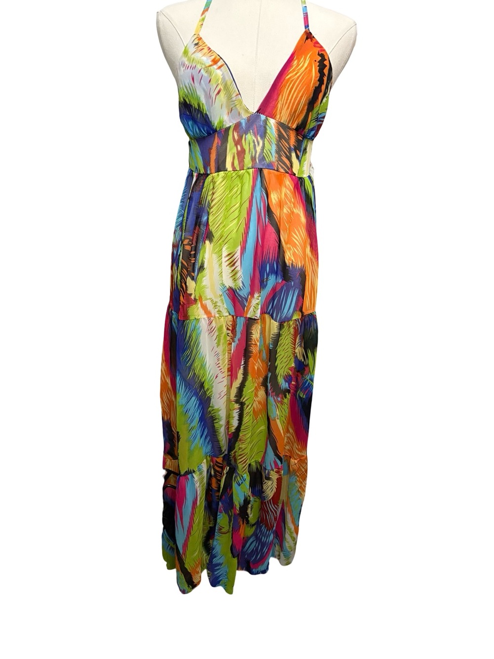 Vibrant tiered maxi cami dress - size - size S